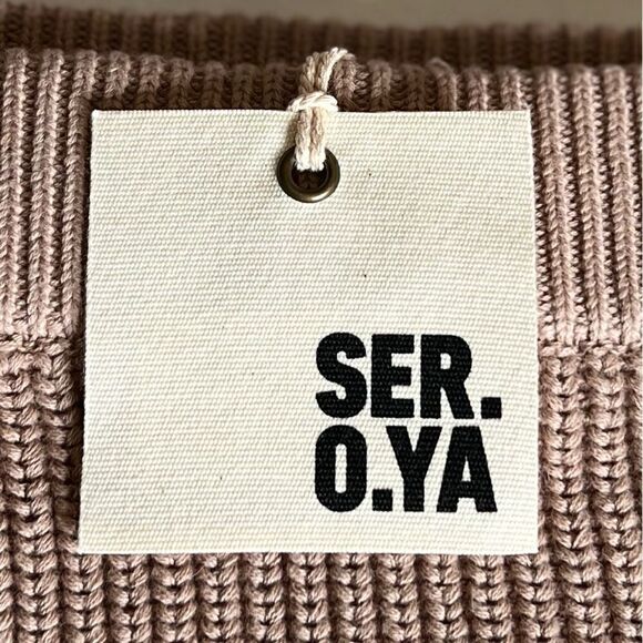 Ser.o.ya Seroya Alora Mini Skirt in Natural.Knit. Distressed. Size Small. NWT! - Picture 8 of 15